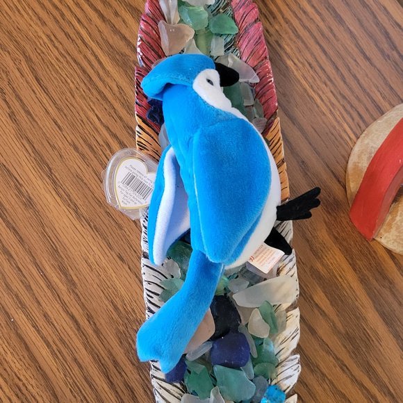 Ty Beanie Babies *RARE ERROR STAMP* Rocket Blue Jay Bird 1997 (Retired) - Picture 4 of 13